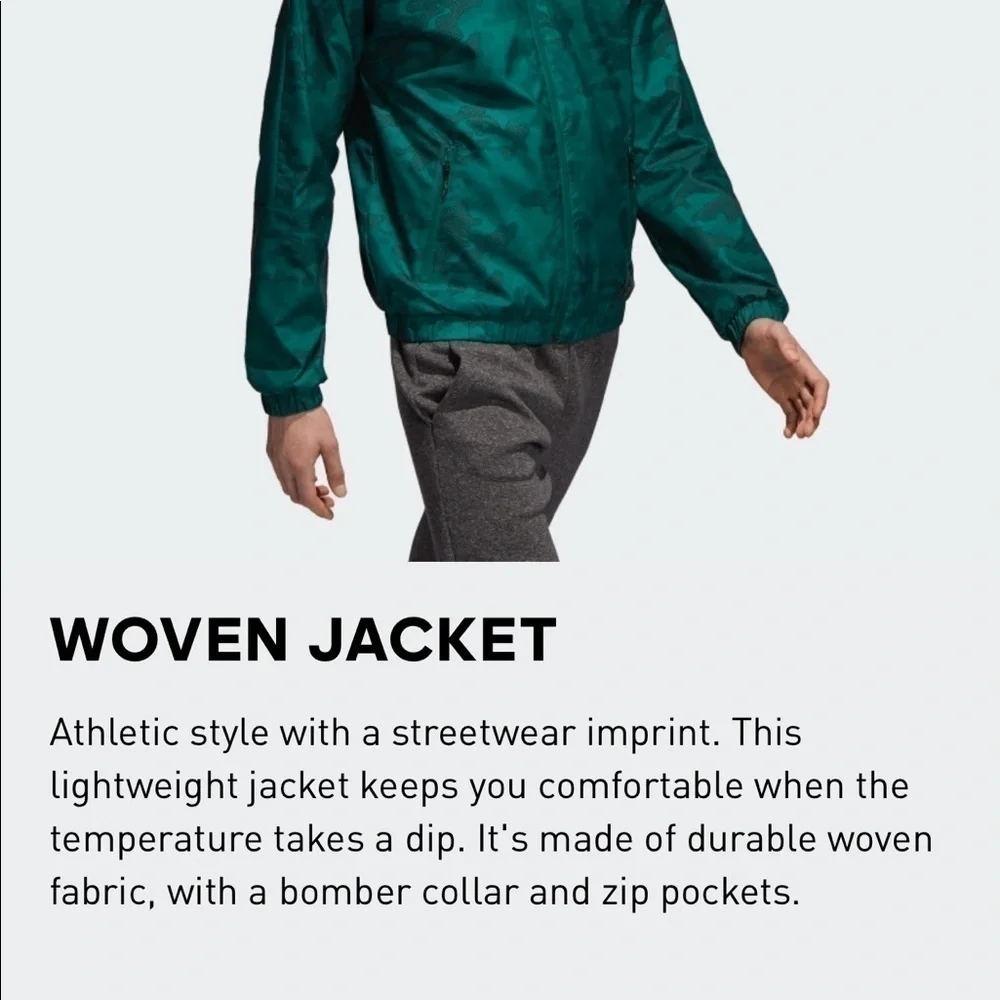 Adidas Woven Jacket Track Top | Green Black Camo S